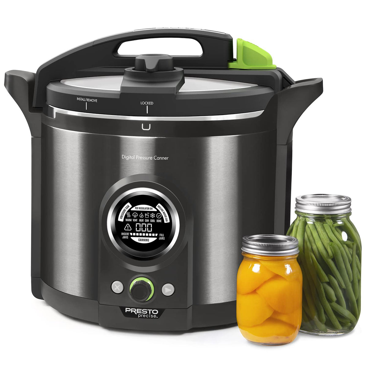 Presto 02152 17-Quart Digital Pressure Canner - Digital Display, Waterbath Capable, 10 Built-In Safety Features, Recipe Book, Stainless Steel