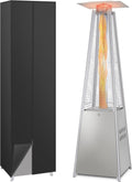 Hykolity 48000 BTU Pyramid Patio Heater, Outdoor Propane Heaters with Wheels and Cover, Glass Tube Propane Patio Heater for Backyard, Garden, Porch