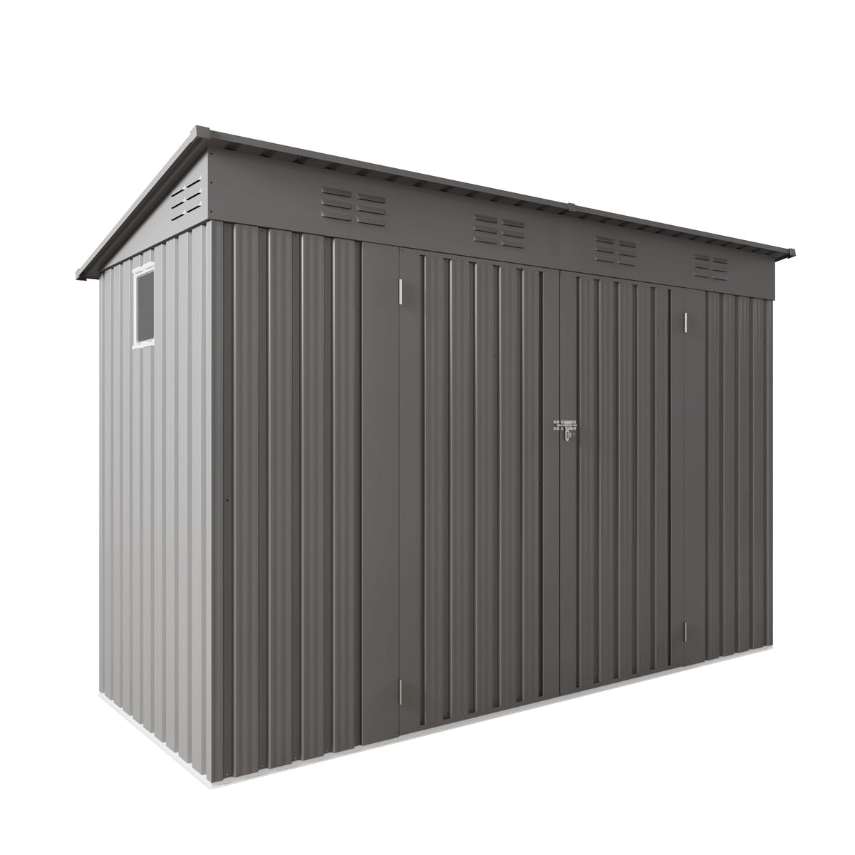 4 * 9.2 FT Outdoor Storage Shed, Galvanized Steel Garden Shed with Lockable Door & Window, Waterproof Metal Tool Storage for Garden, Backyard, Patio