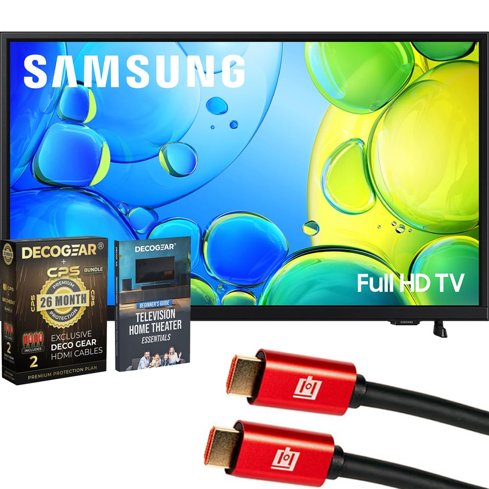 Samsung UN40F6000FFXZA 40 inch 1080P FHD F6000F 4K Smart TV (2025) Bundle with Theater Essentials, 1 Year CPS Enhanced Protection Pack and Deco Gear