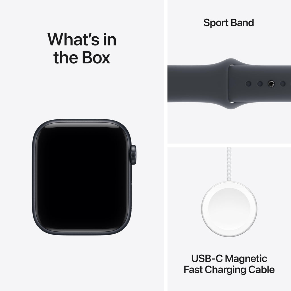 Apple Watch SE 3 [GPS 44mm] Smartwatch with Midnight Aluminum Case with Midnight Sport Band - M/L. Fitness and Sleep Trackers, Heart Rate Monitor