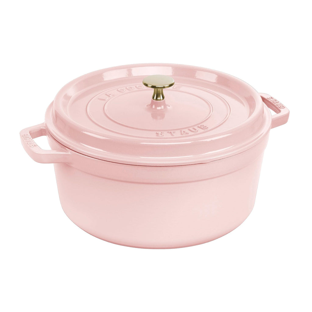 Staub Cast Iron 7-qt Round Cocotte - White Truffle, Made in France