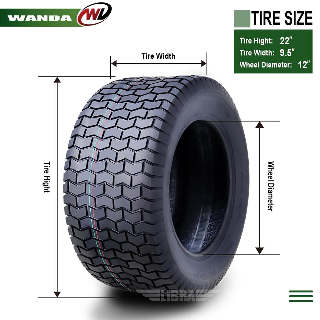 WANDA Set 2 23x10.5-12 Lawn Mower Cart Turf Tires P332 /4 ply - 13049