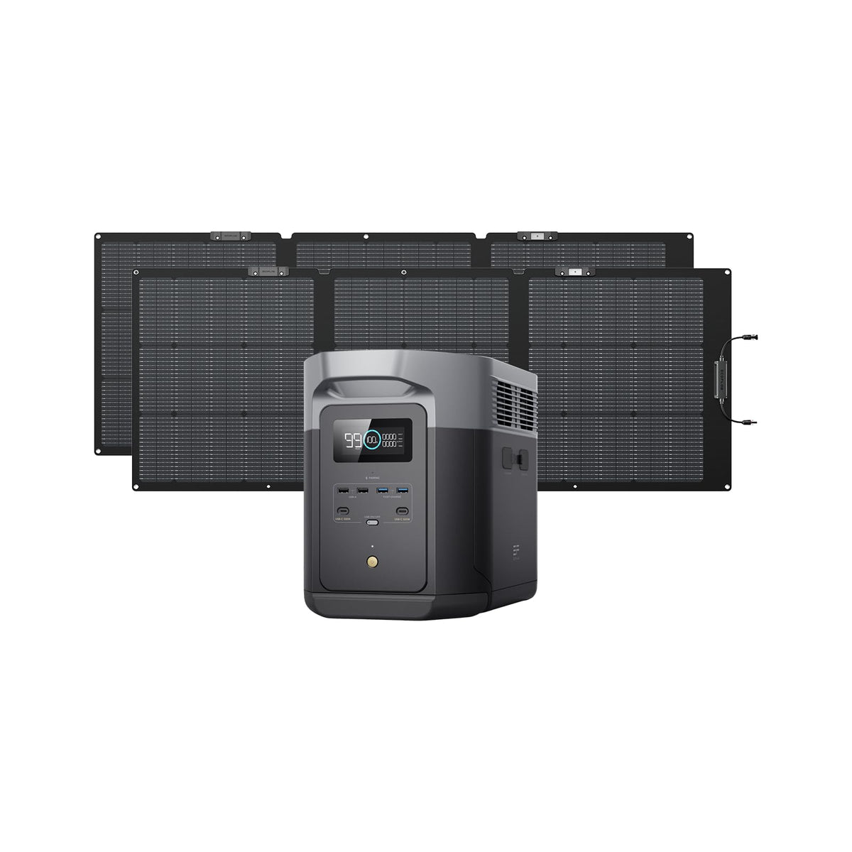 EF ECOFLOW Portable Power Station DELTA 3 Max, 2048Wh LiFePO4 Battery, Solar Generator (Solar Panel Optional), 3400W X-Boost Output, Ultra-Fast 0-80%