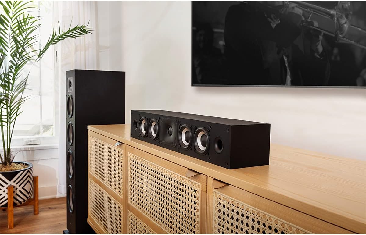 Polk Monitor XT35 Slim Center Channel Speaker - Hi-Res Audio Certified, Dolby Atmos & DTS:X Compatible, 1" Terylene Tweeter & Four 3" Dynamically