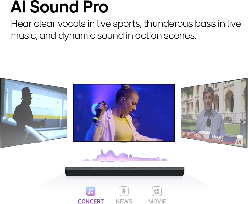 LG S70TY 3.1.1-Channel QNED TV Matching Soundbar, Dolby Atmos, Wow Orchestra, Rear Speaker Ready, Wireless Subwoofer (2024 Model)
