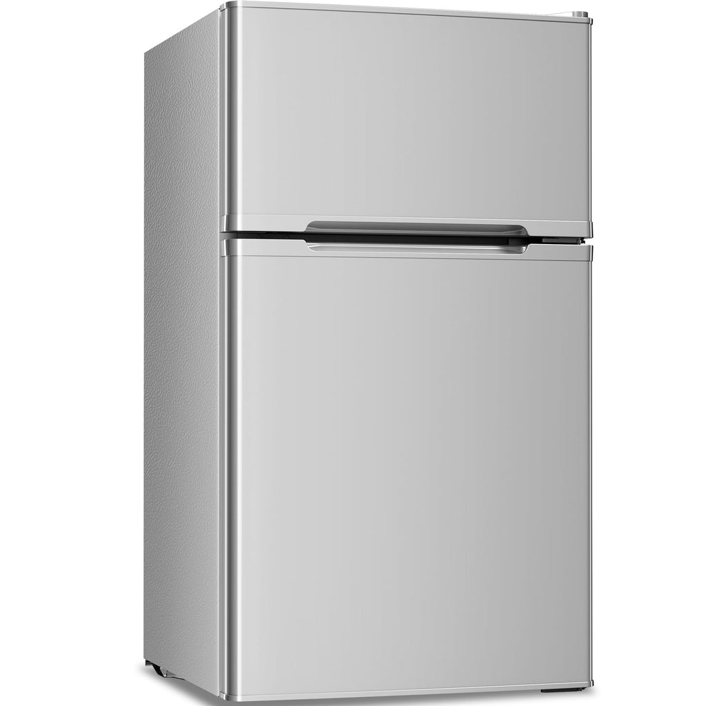 Antarctic Star Compact Refrigerator,3.2 Cu.Ft. Mini Separate Freezer Double 2-Door,Adjustable Removable Shelves for Basement,Apartment,Dorm,Office