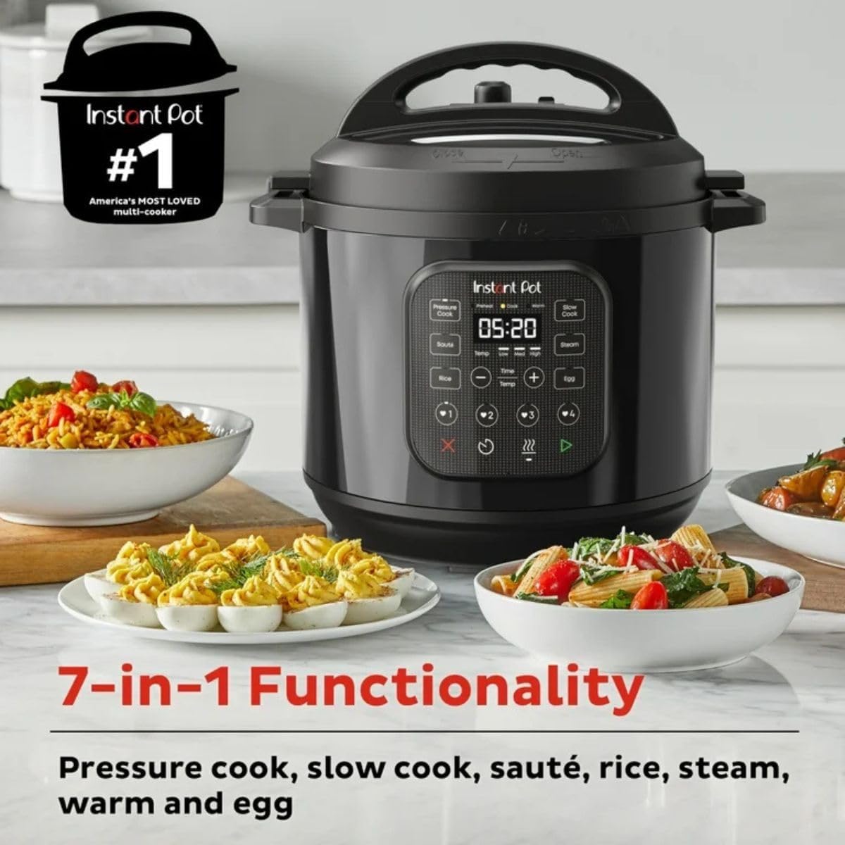 Instant Pot 8Qt Chef Series C 7-in-1 Multi-Cooker: Pressure, Slow, Rice & More C Easy Meals Fast