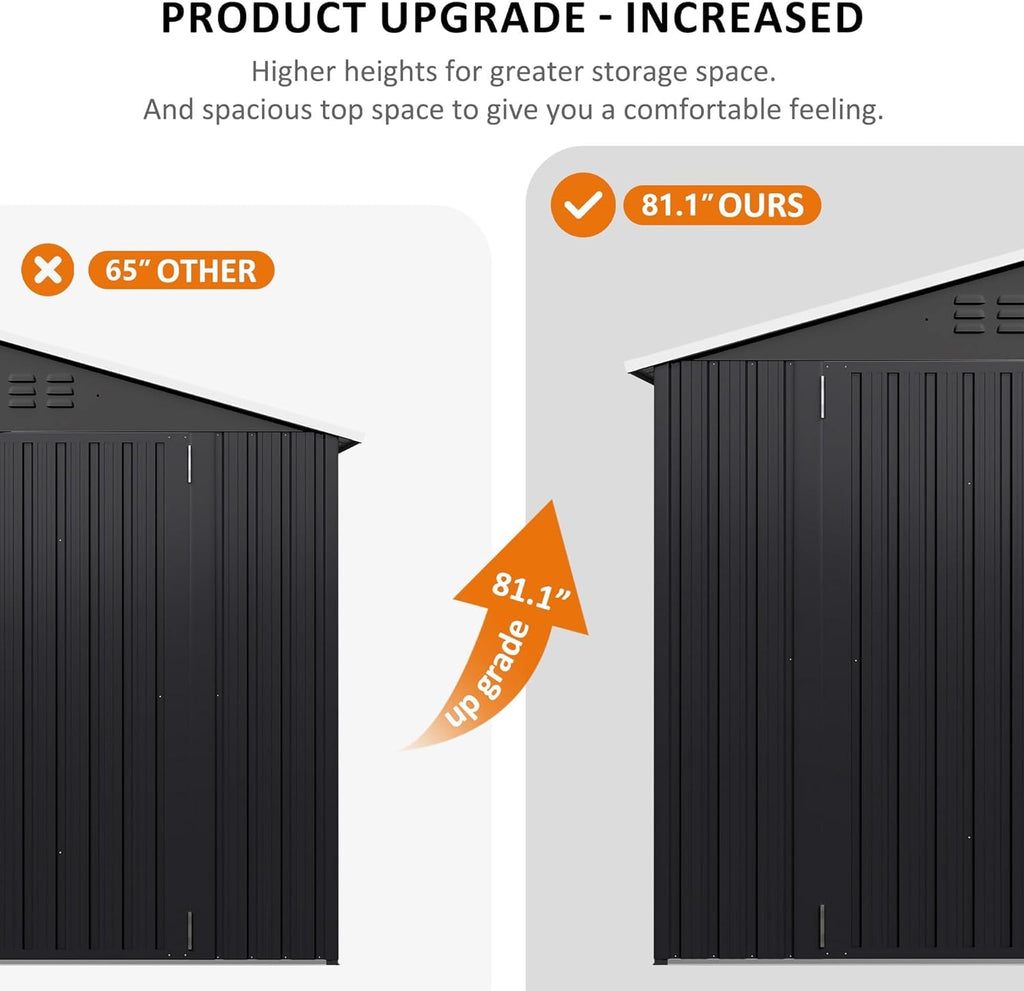 Polar Aurora 12x14 FT Outdoor Storage Shed, Garden Shed with Updated Frame Structure and Lockable Doors, Metal Tool Sheds for Backyard Garden Patio
