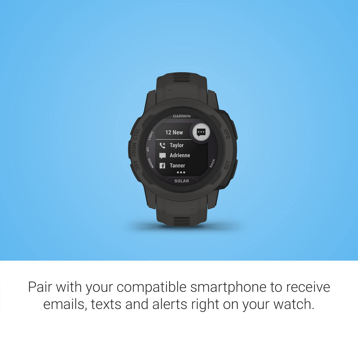 Garmin Instinct 2 Solar, Smaller-Sized Rugged Outdoor Watch with GPS, with Solar Charging Capabilities, Built for All Elements, Multi-GNSS Support
