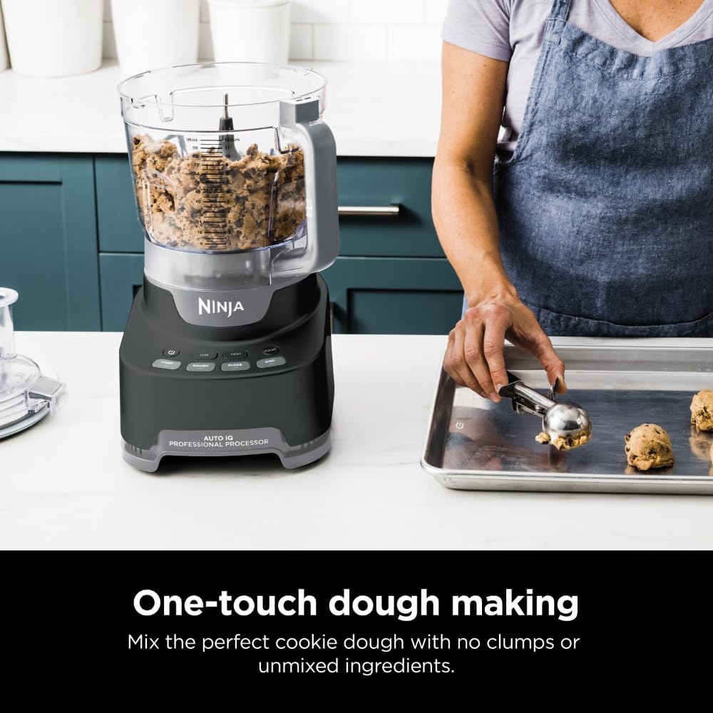 Ninja NF705BRN Professional XL Food Processor, Storage Box, 1200 Peak-Watts, 4-in-1, Chopping, Slicing/Shredding, Purees, Dough, 12-Cup Processor