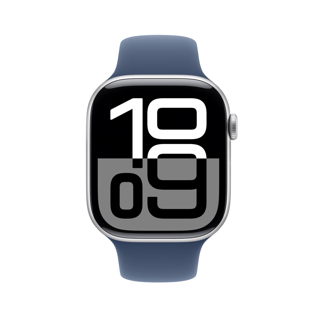 Apple Watch Series 10 [GPS 46mm case] Smartwatch with Jet Black Aluminum Case with Black Sport Band - M/L. Fitness Tracker, ECG App, Always-On Retina