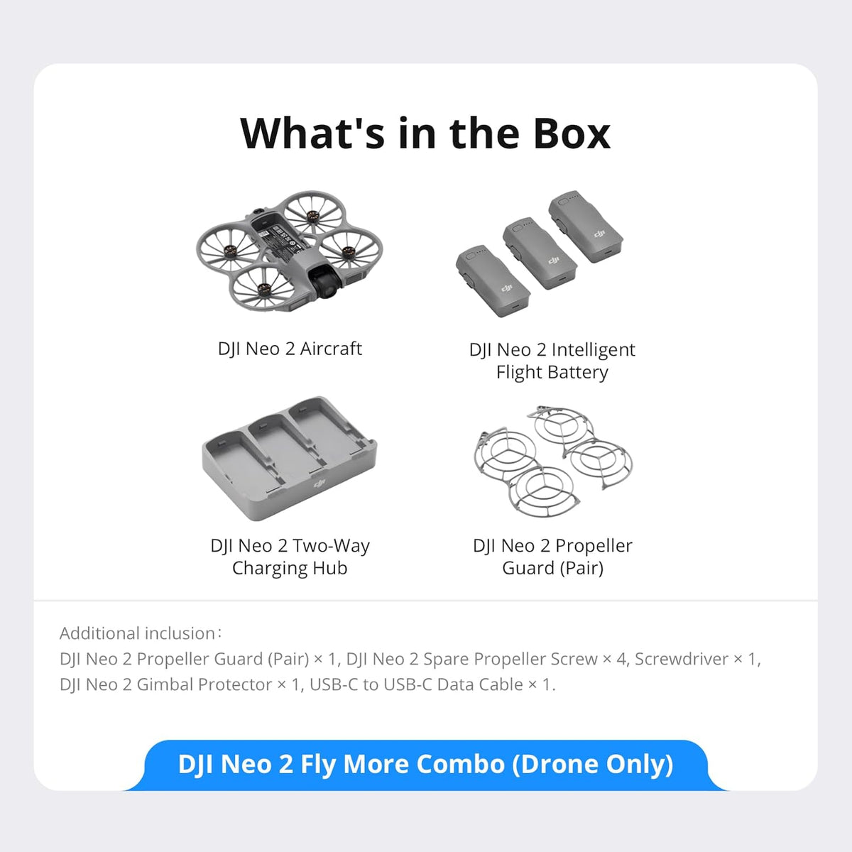 DJI Neo 2 Fly More Combo With RC-N3 Remote Controller, Stable Transmission With Digital Transceiver, 4K Drone for Beginners, 3 Batteries