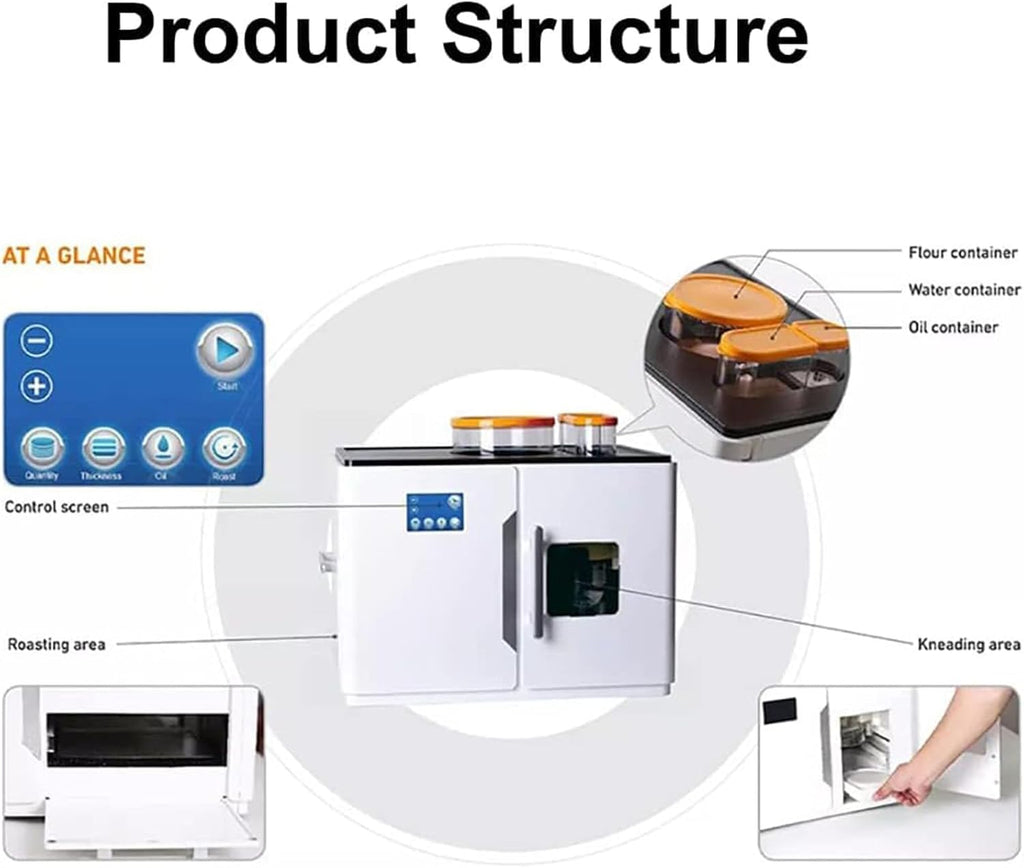 Fully Automatic Roti Maker, Electric Chapati Tortilla Pancake Flatbreads Pita Making Machine, Rotis Naan Maker, One Key to Make 20 Pcs/One Time, for