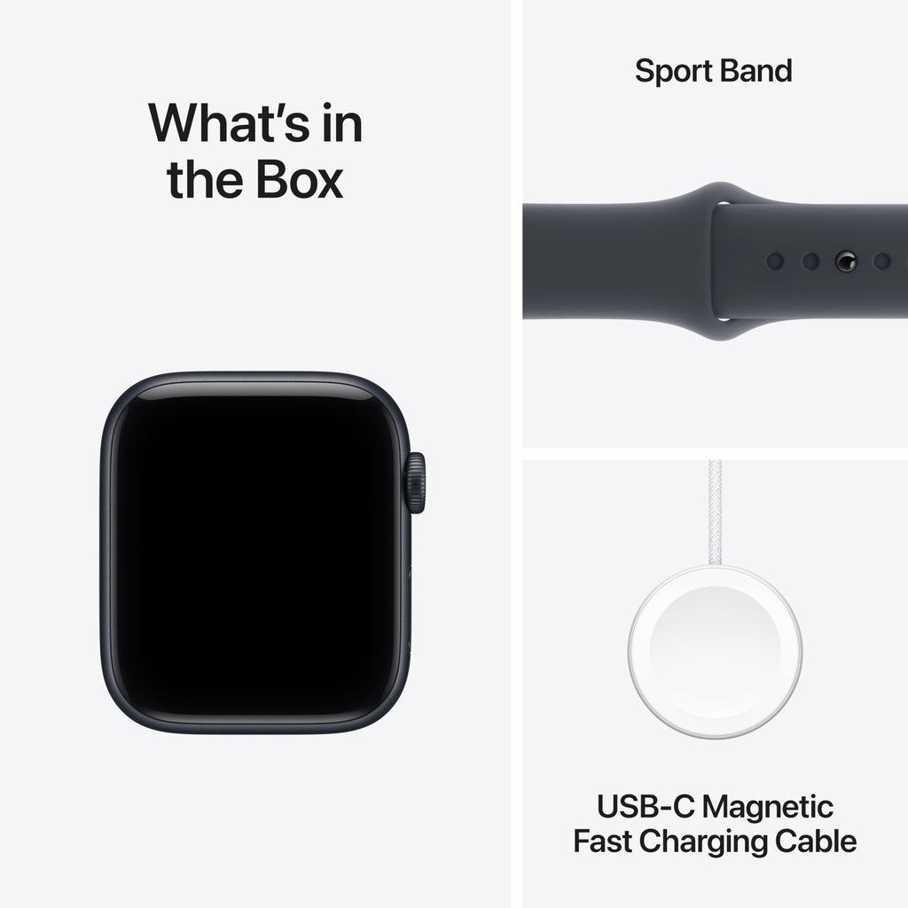 Apple Watch SE 3 [GPS 44mm] Smartwatch with Midnight Aluminum Case with Midnight Sport Band - M/L. Fitness and Sleep Trackers, Heart Rate Monitor