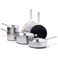 OXO Mira Tri-ply Stainless Steel, 10 Piece Cookware Pots and Pans Set, Skillets, Saute, Saucepans, Lids,Incl Ceramic Nonstick Frying Pan,Induction