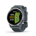 Garmin Approach® S44, Essential Golf GPS Smartwatch, AMOLED Display, On-Course Features, Silver Aluminum Bezel with Black Silicone Band