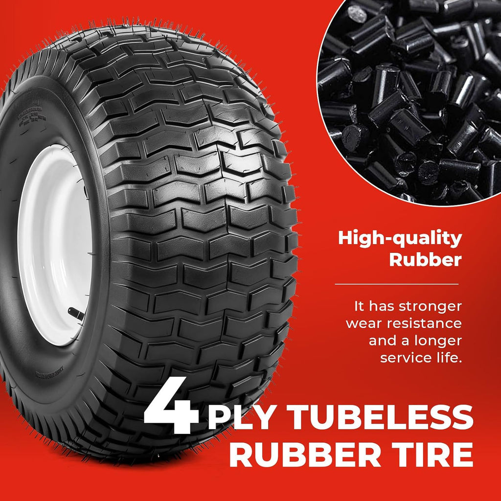 20x10.00-8 Lawn Mower Tires with Rim, 2-Pack