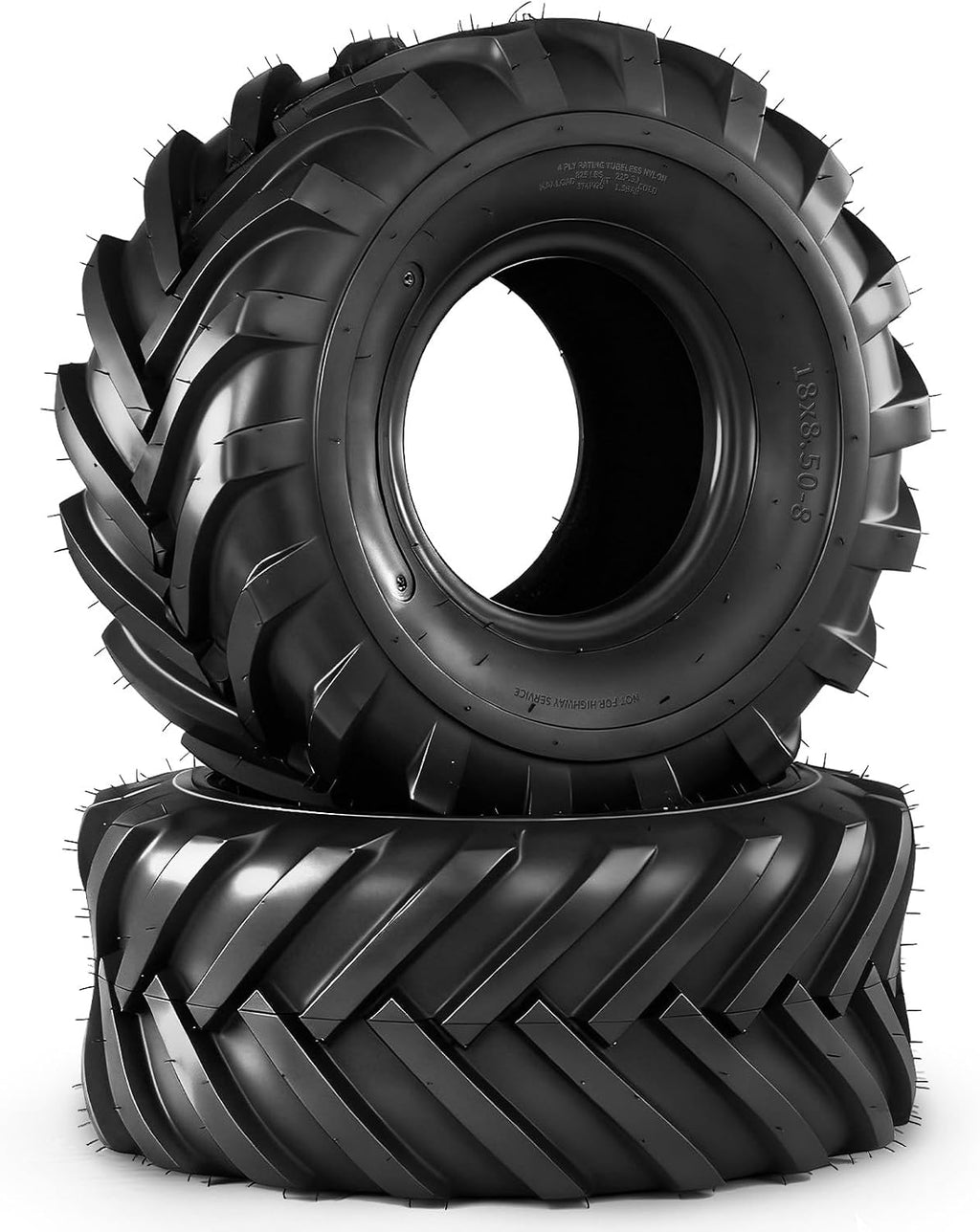 18x8.50-8 Lawn & Garden Mower Tires, Set of 2,4 Ply Tubeless