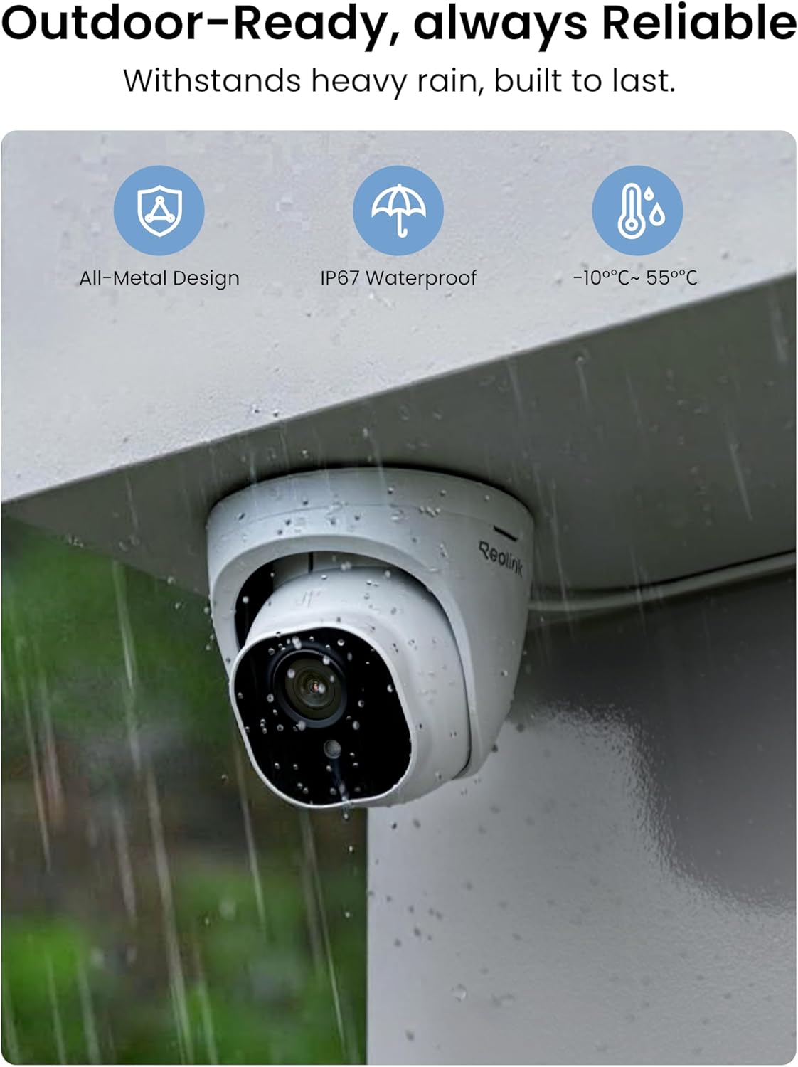REOLINK 4K Security Camera System, 4pcs H.265 PoE Wired Turret Cameras with Person Vehicle Detection, 4K/8MP 8CH NVR with 2TB HDD for 24-7 Recording