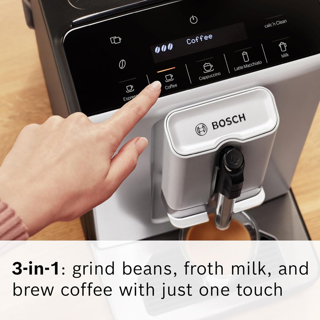 Bosch 300 Series Fully Automatic Espresso and Coffee Machine C In-Cup Frother, OneTouch Milk Drinks, 5 Drink Options, Ceramic Grinder, Easy Clean &