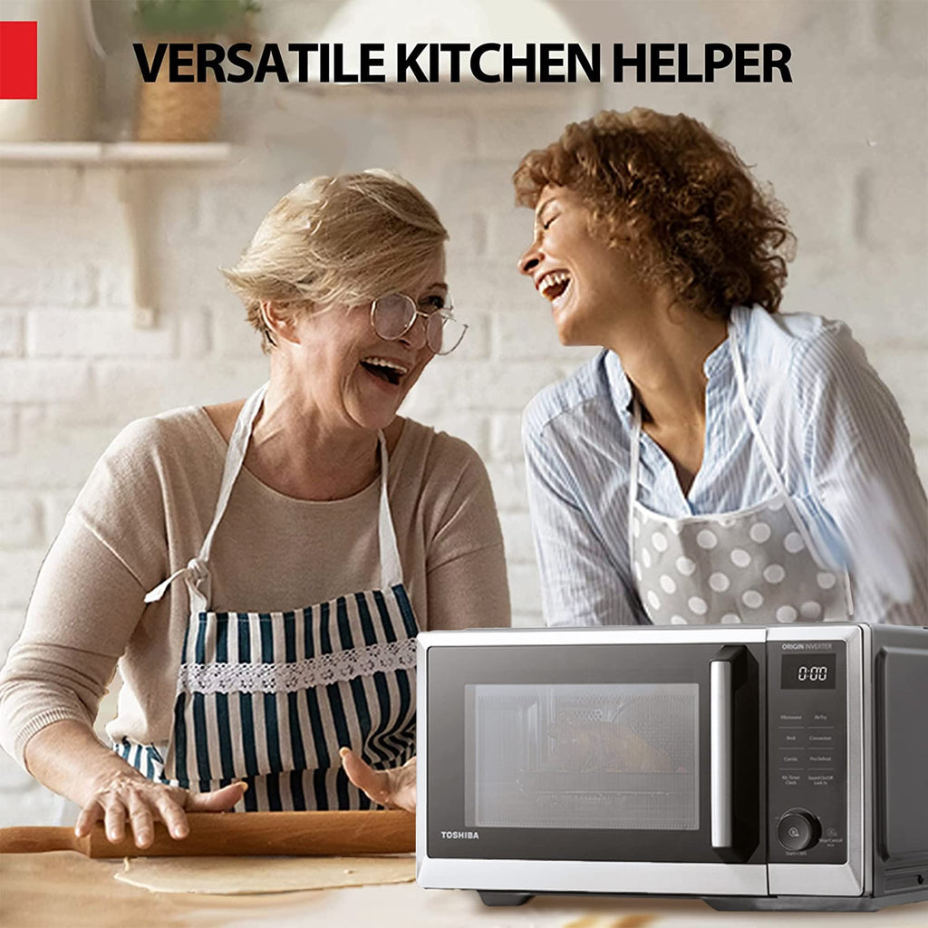 TOSHIBA 6-in-1 Inverter Countertop Microwave Oven Healthy Air Fryer Combo, MASTER Series, Air Fryer, Broil, Convection, Speedy Combi, Even Defrost