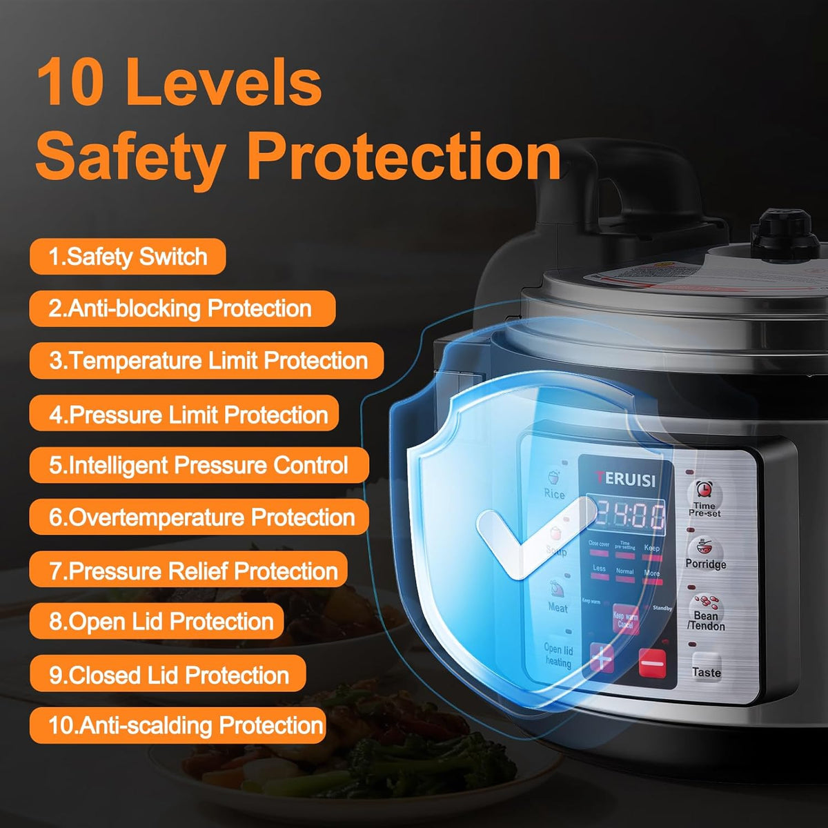 15.9QT/15L Commercial Pressure Cooker, 8-in-1 Multifunctional Large Pressure Cookers, 1700W Electric Pressure Canner with Non-stick Inner Pot, Slow