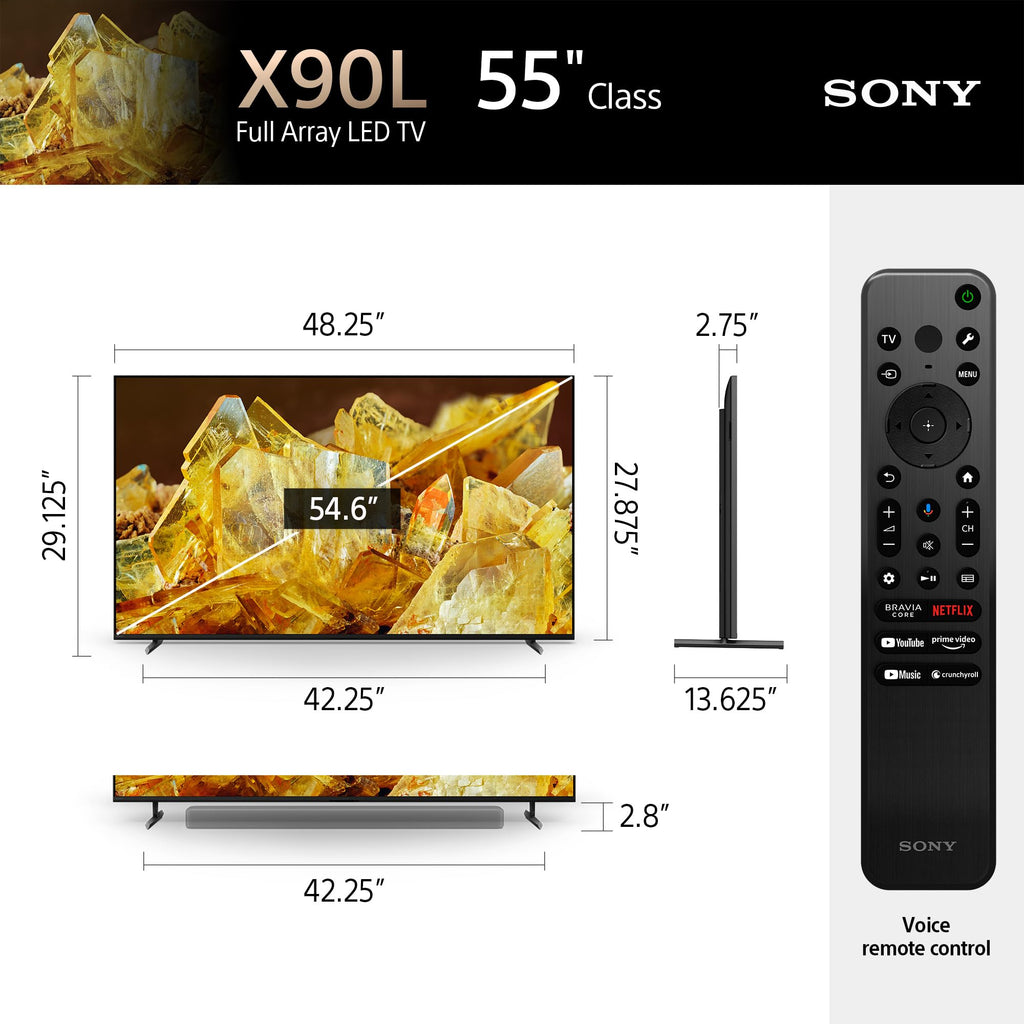 Sony 65 Inch 4K Ultra HD TV X90L Series: BRAVIA XR Full Array LED Smart Google TV with Dolby Vision HDR and Exclusive Features for The