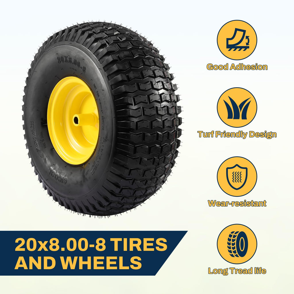 15x6.00-6 Flat Free Lawn Mower Tire and Wheel, 15x6-6 Front Tire Assembly