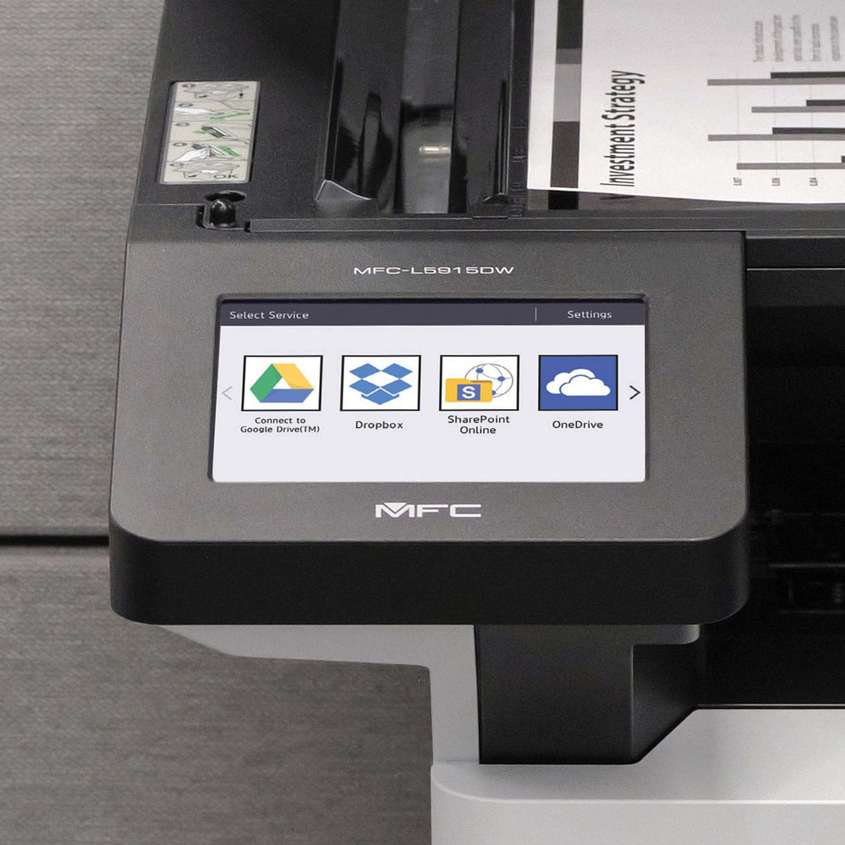 Brother Professional Laser Printer All-in-One with Scanner and Copier, High-Speed 50 ppm Monochrome Printing, Wireless Network Ready, Dual-Band WiFi