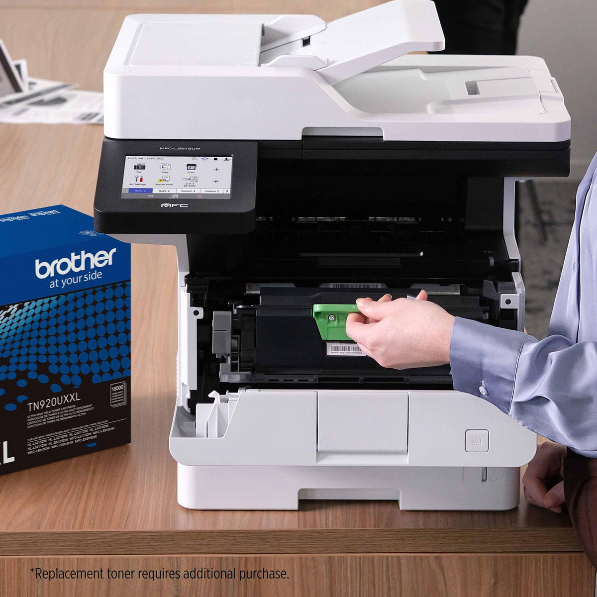 Brother Professional Laser Printer All-in-One with Scanner and Copier, High-Speed 50 ppm Monochrome Printing, Wireless Network Ready, Dual-Band WiFi