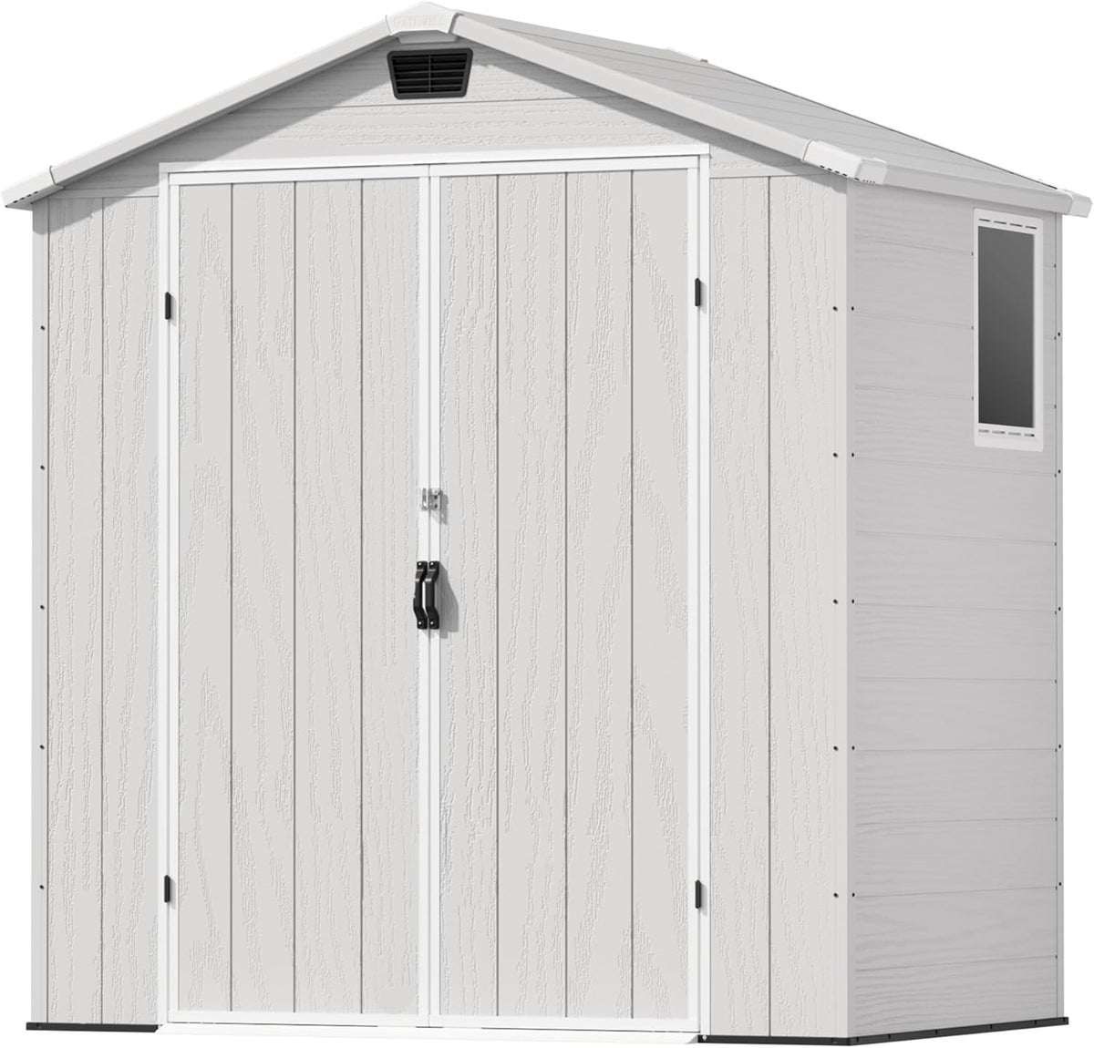 Patiowell 6X4 FT Outdoor Storage Shed, Plastic Tool Sheds with Lockable Door and Window, Weather-Resistant Garden Shed with Floor for Backyard, Patio