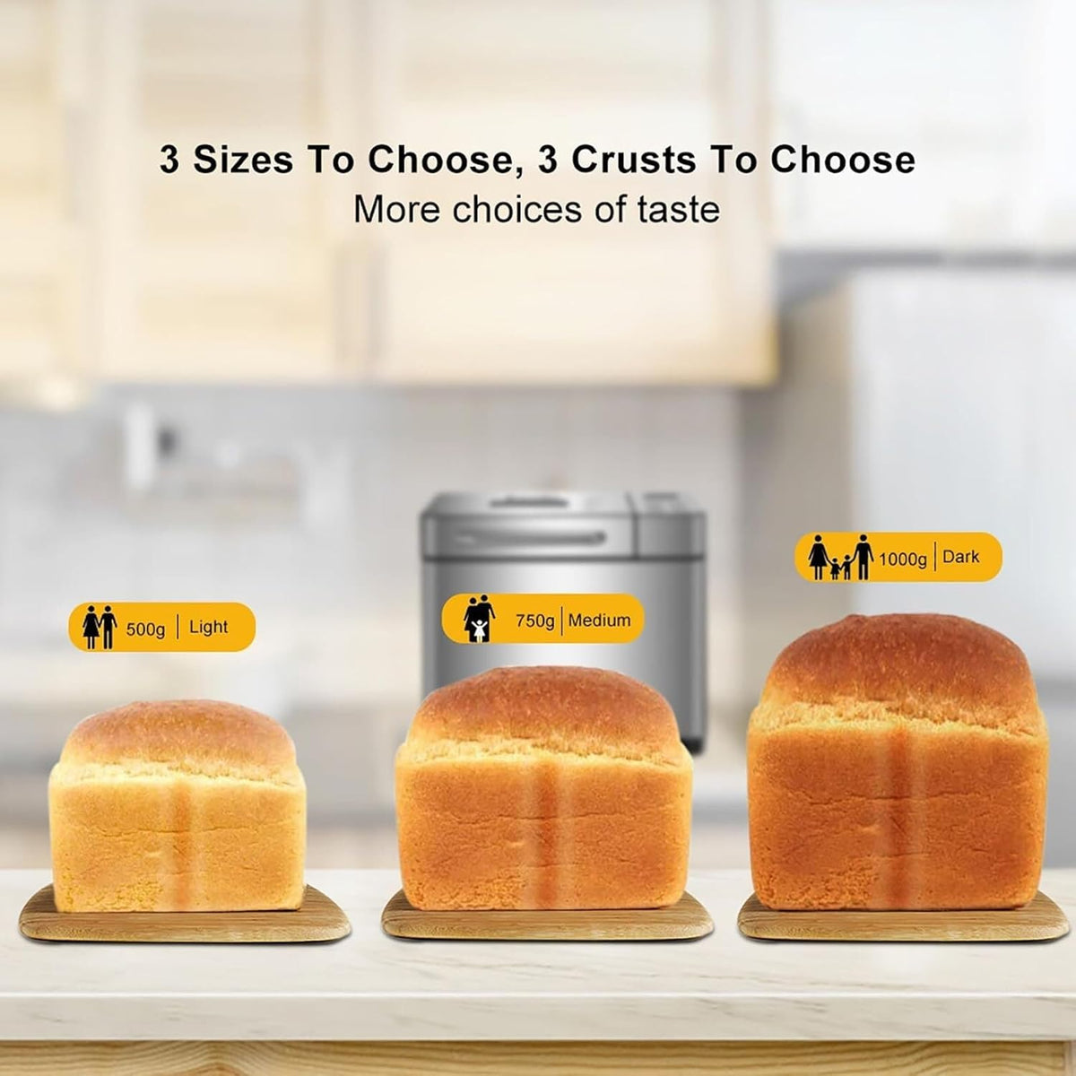 Stainless Steel Bread Maker, Fully Automatic Bread Maker with Automatic nut Dispenser, 17 Program Settings