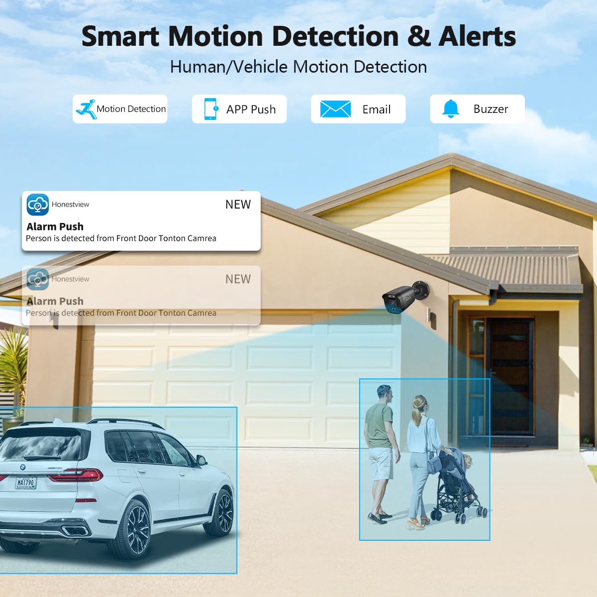 Full HD 5MP Definition Wired Security Camera System Outdoor Surveillance Cameras CCTV Camera Home Security System Outside Surveillance Video