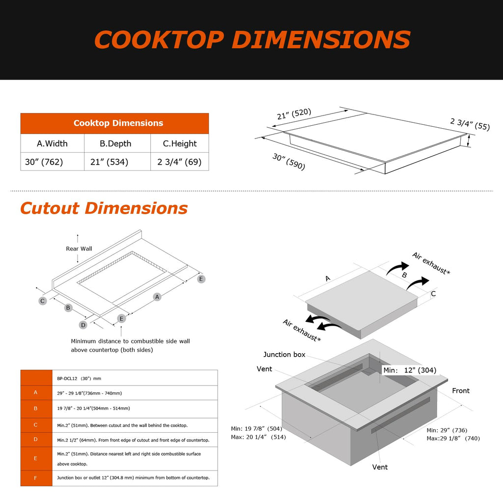 30 Inch Induction Cooktop 4 Burners, Flat Glass Top Electric Stove Hob with Bridge-SYNC, 3 Preset Modes Booster, Timer, Pause, Child Lock, Drop in