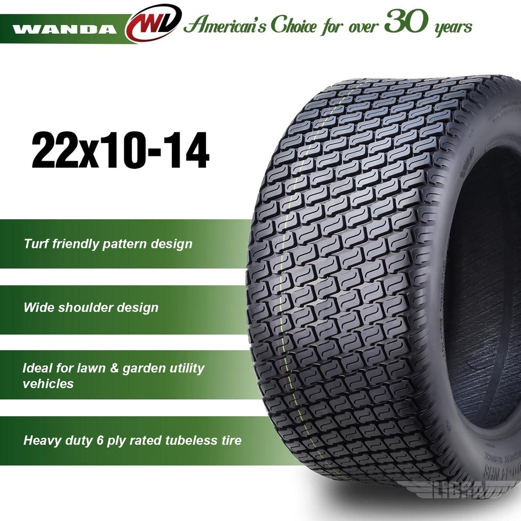 WANDA Set 2 23x10.5-12 Lawn Mower Cart Turf Tires P332 /4 ply - 13049