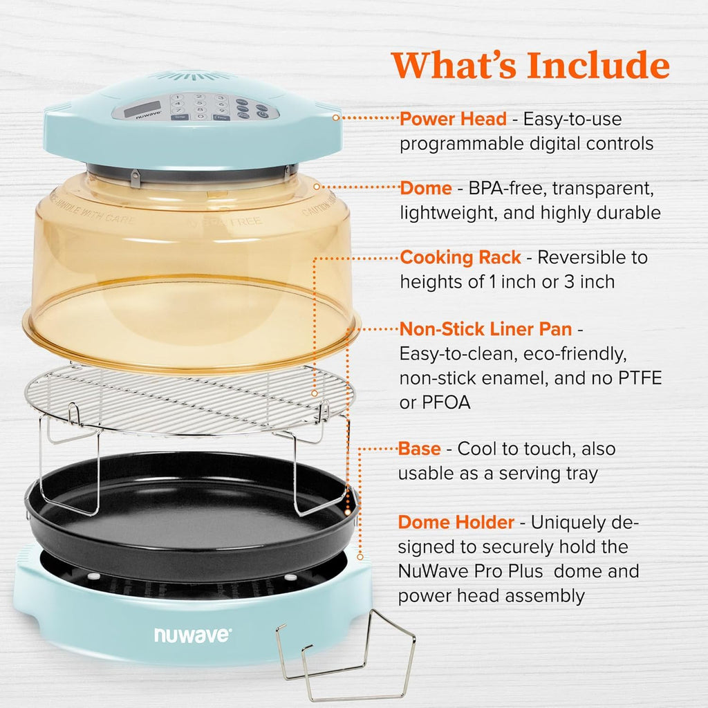 Nuwave Oven Pro Plus Air Fryer, Infra-Red Countertop, 2025 Advanced Convection, No Defrosting or Preheating, Cook Fresh or Frozen, Durable Power Dome