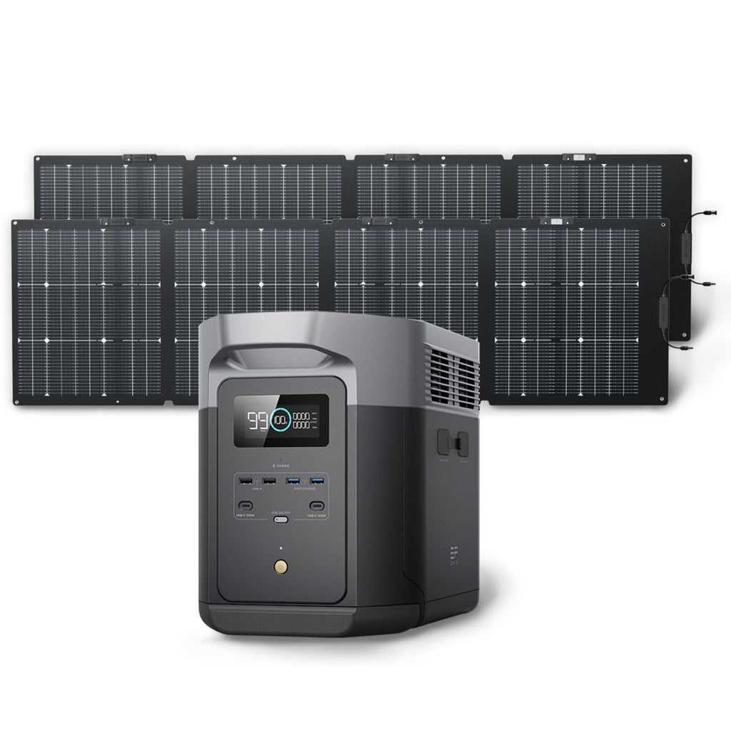 EF ECOFLOW Portable Power Station DELTA 3 Max, 2048Wh LiFePO4 Battery, Solar Generator (Solar Panel Optional), 3400W X-Boost Output, Ultra-Fast 0-80%