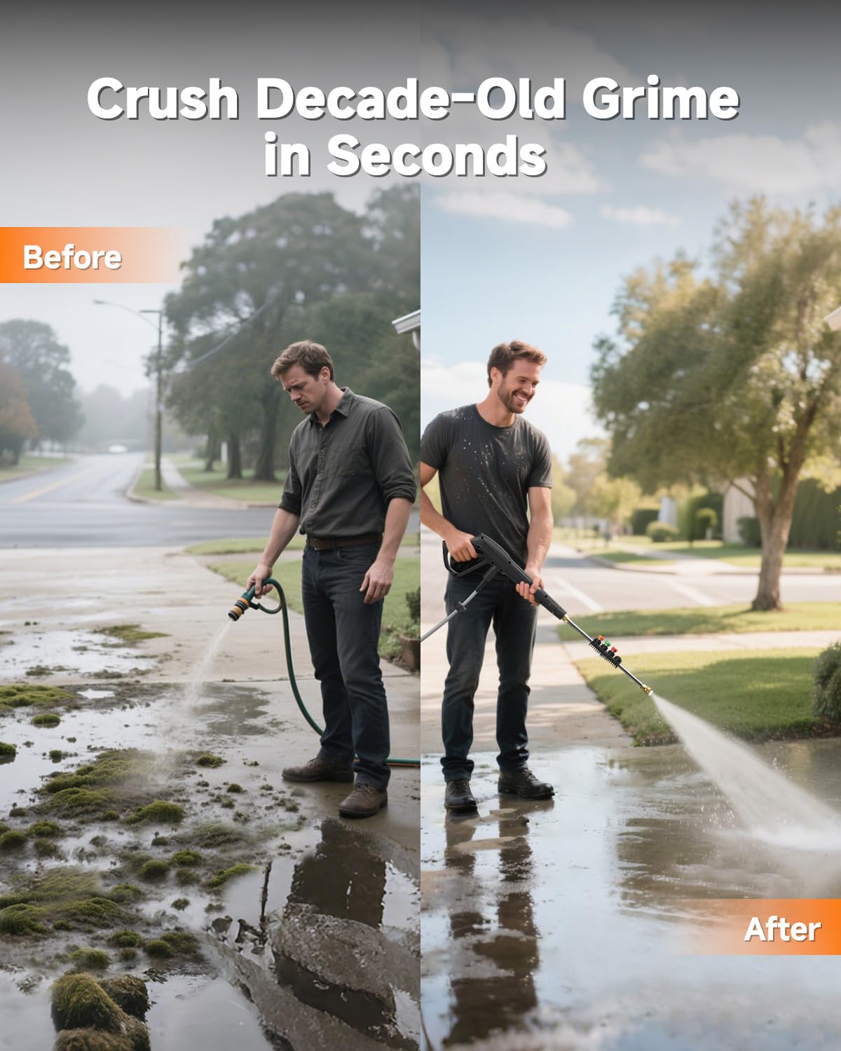 Giraffe Tools Wall Mounted Pressure Washer G30 with Upgraded 1800W Motor, Max 2900 PSI, 2.2 GPM Electric Power Washer with 100ft Retractable Black