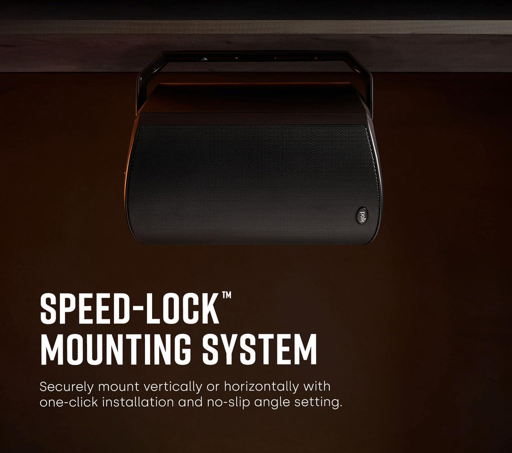 Polk Audio Atrium 4 Weatherproof Outdoor Speakers with Powerful Bass (Pair, Black), All-Weather Durability, Broad Sound Coverage, Speed-Lock Mounting