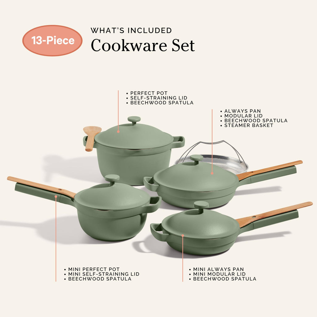 Our Place Cookware Set - 13-Piece Kit Including the Always Pan, Perfect Pot and Spatulas | Multifunctional, Toxin-Free Nonstick | Heat Safe up to