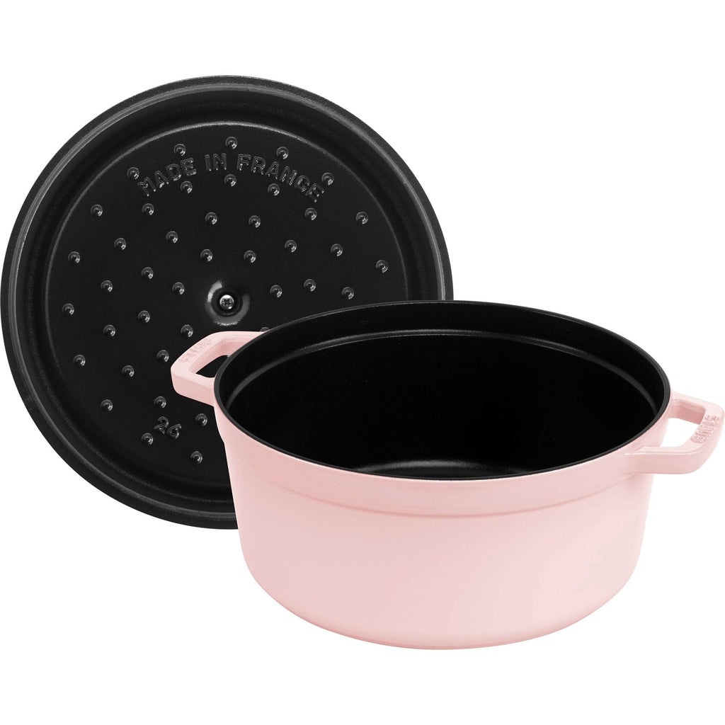 Staub Cast Iron 7-qt Round Cocotte - White Truffle, Made in France