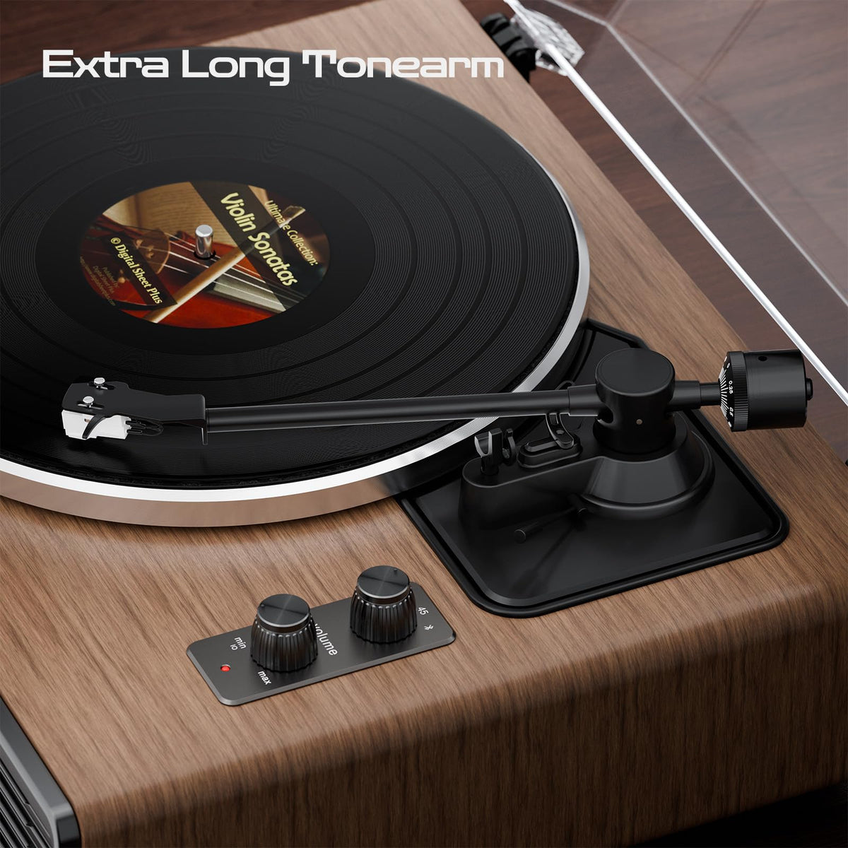 Vinyl Record Player, All-in-one Record Player with Built-in Speakers, Bluetooth Turntable for High Fidelity Sound, Aux-in Functionality, 2 Speed, for