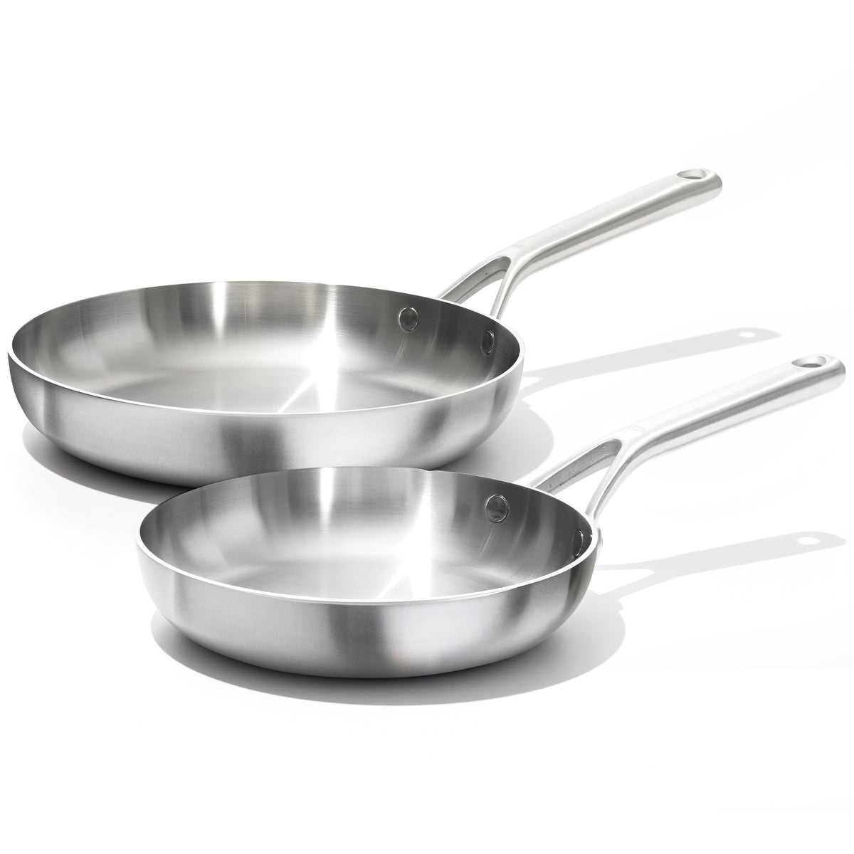 OXO Mira Tri-ply Stainless Steel, 10 Piece Cookware Pots and Pans Set, Skillets, Saute, Saucepans, Lids,Incl Ceramic Nonstick Frying Pan,Induction