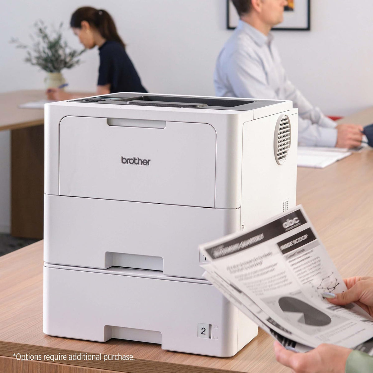 Brother Professional Laser Printer with High-Speed 50 ppm Output, Advanced Security Features, and Wireless Networking for Business, Monochrome