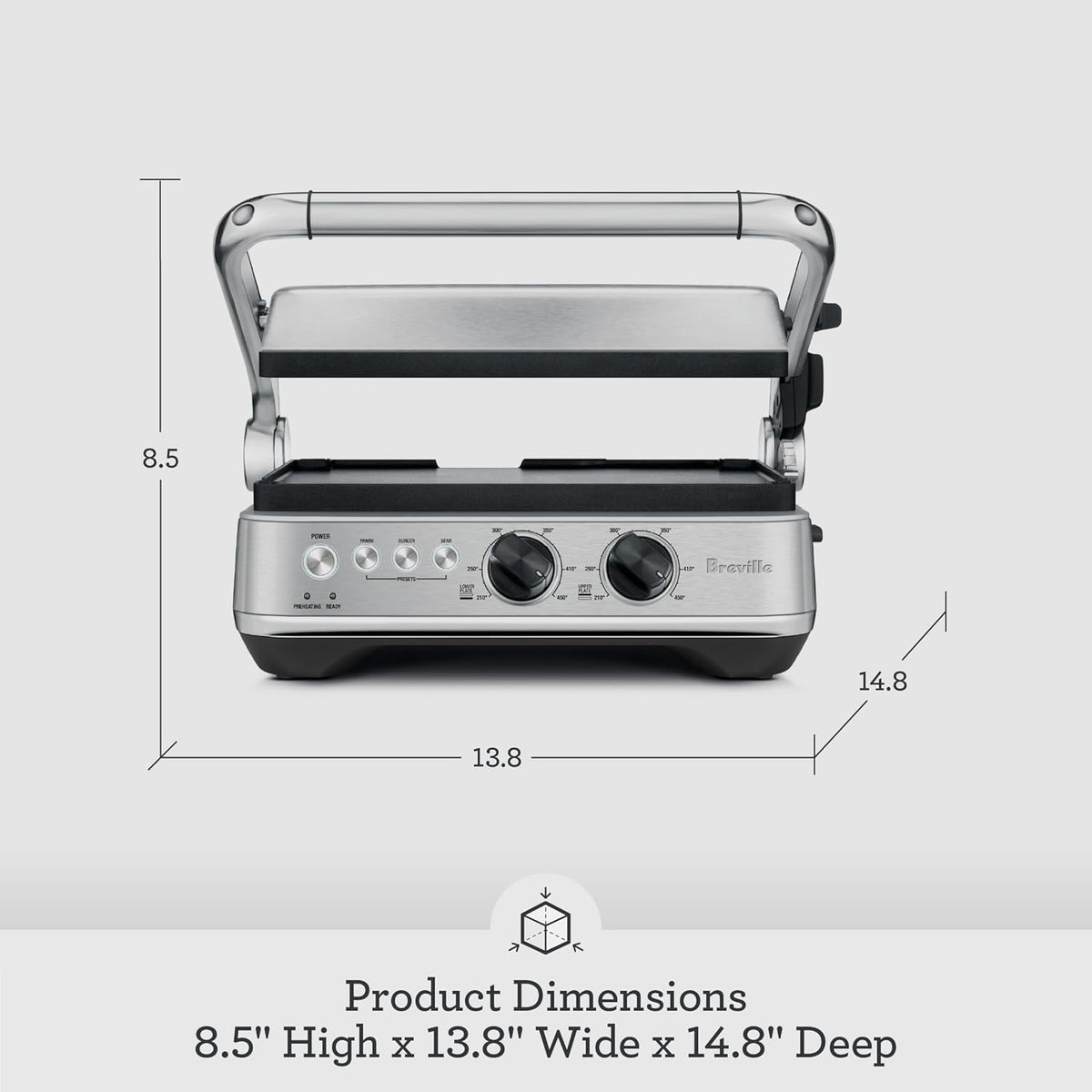 Breville BGR700BSS Sear and Press Grill, Brushed Stainless Steel