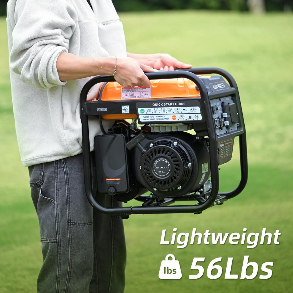 Power Equipment 4400 Watts Inverter Generator Gas Powered, Portable Open Frame Generator, Low Noise with ECO Mode, RV Ready, Emergency Home Backup