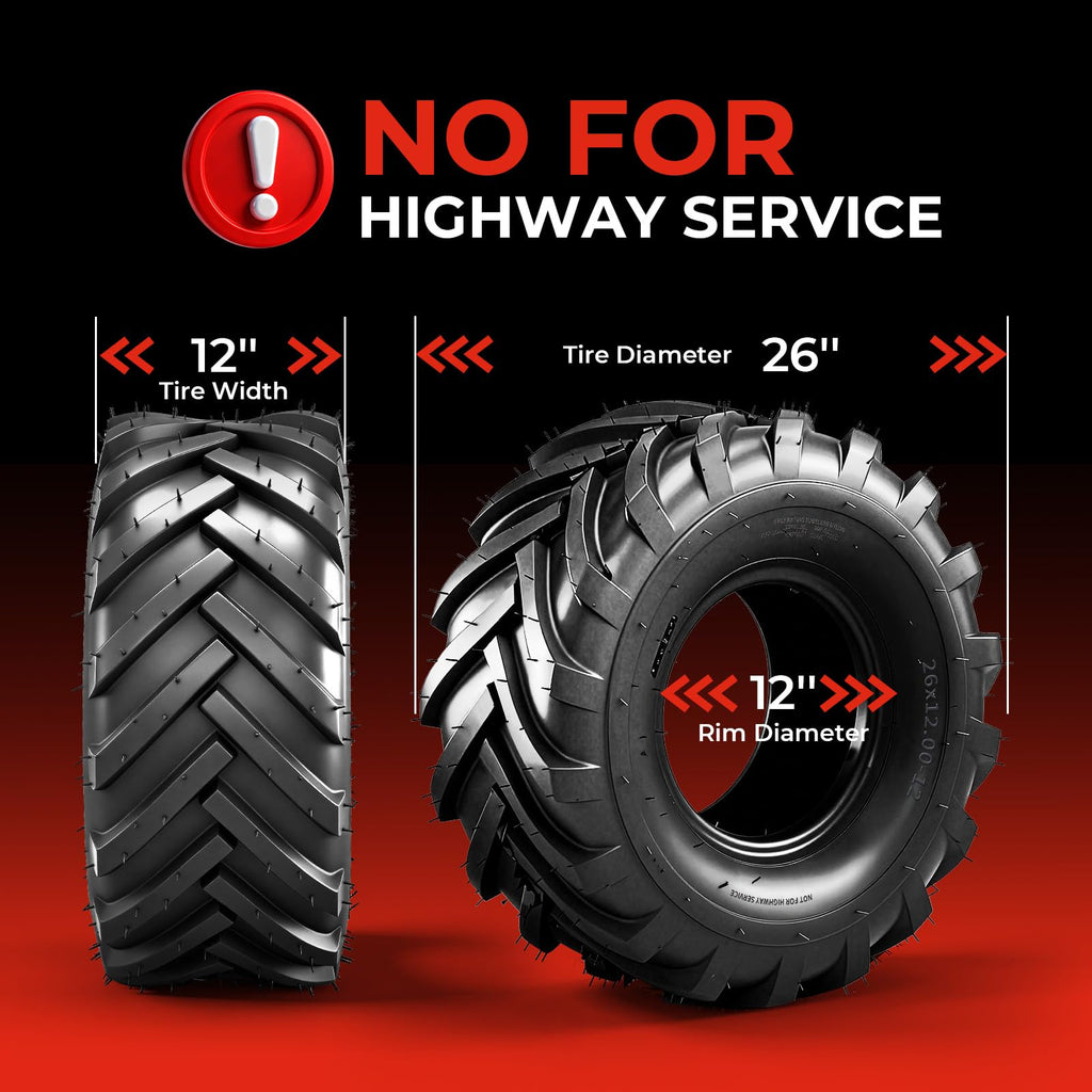 18x8.50-8 Lawn & Garden Mower Tires, Set of 2,4 Ply Tubeless