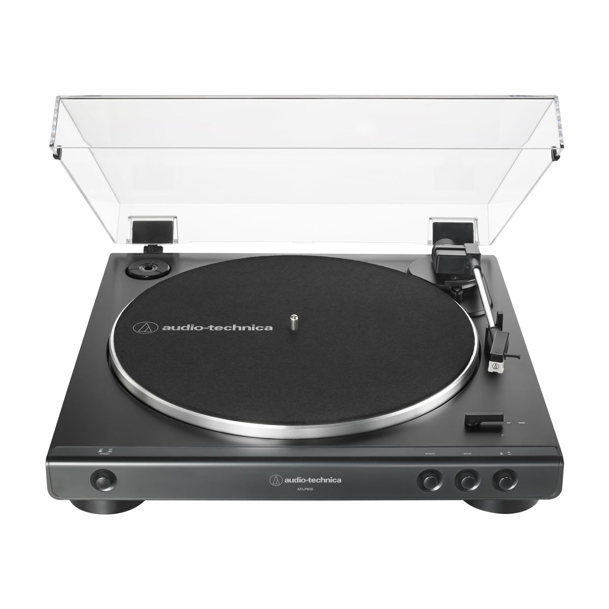 Audio-Technica AT-LP60X-BK Fully Automatic Belt-Drive Stereo Turntable, Black, Hi-Fi, 2 Speed, Dust Cover, Anti-Resonance, Die-Cast Aluminum Platter