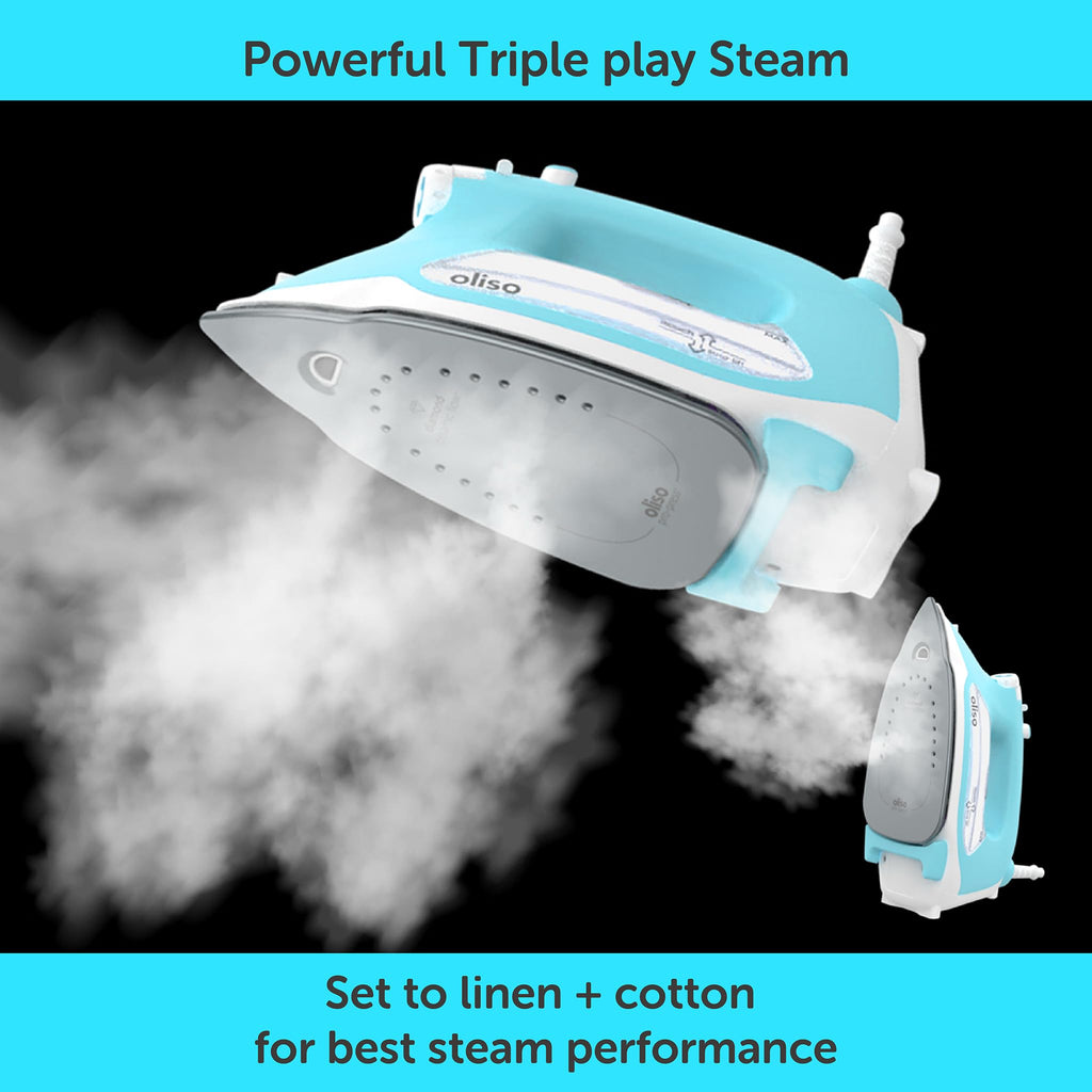 oliso TG1600 ProPlus Smart Iron with Auto-Lift C 1800 Watt Steam Iron for Clothes, Sewing, Quilting & Crafting C Diamond Ceramic-Flow Soleplate
